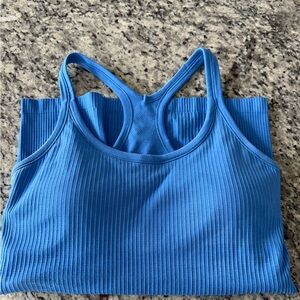 Lululemon Ebb to Street Blue Ribbed Tank Top